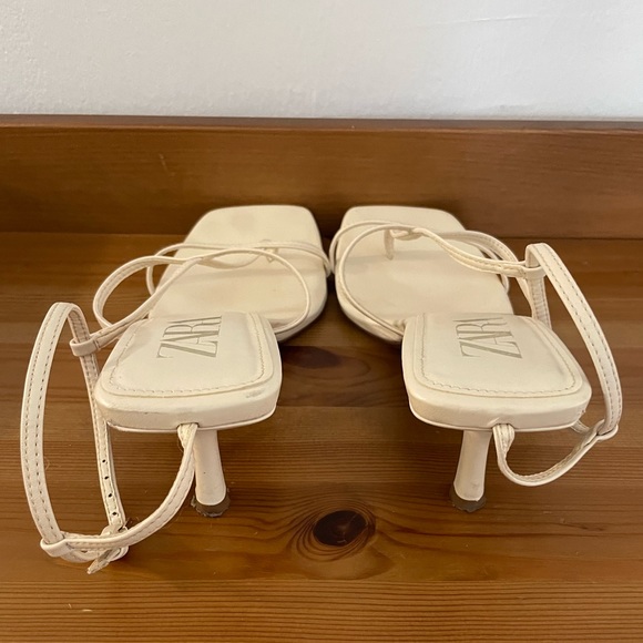 Zara Multi Strap High Heel Sandal / white / beige/ 8 - Picture 8 of 8